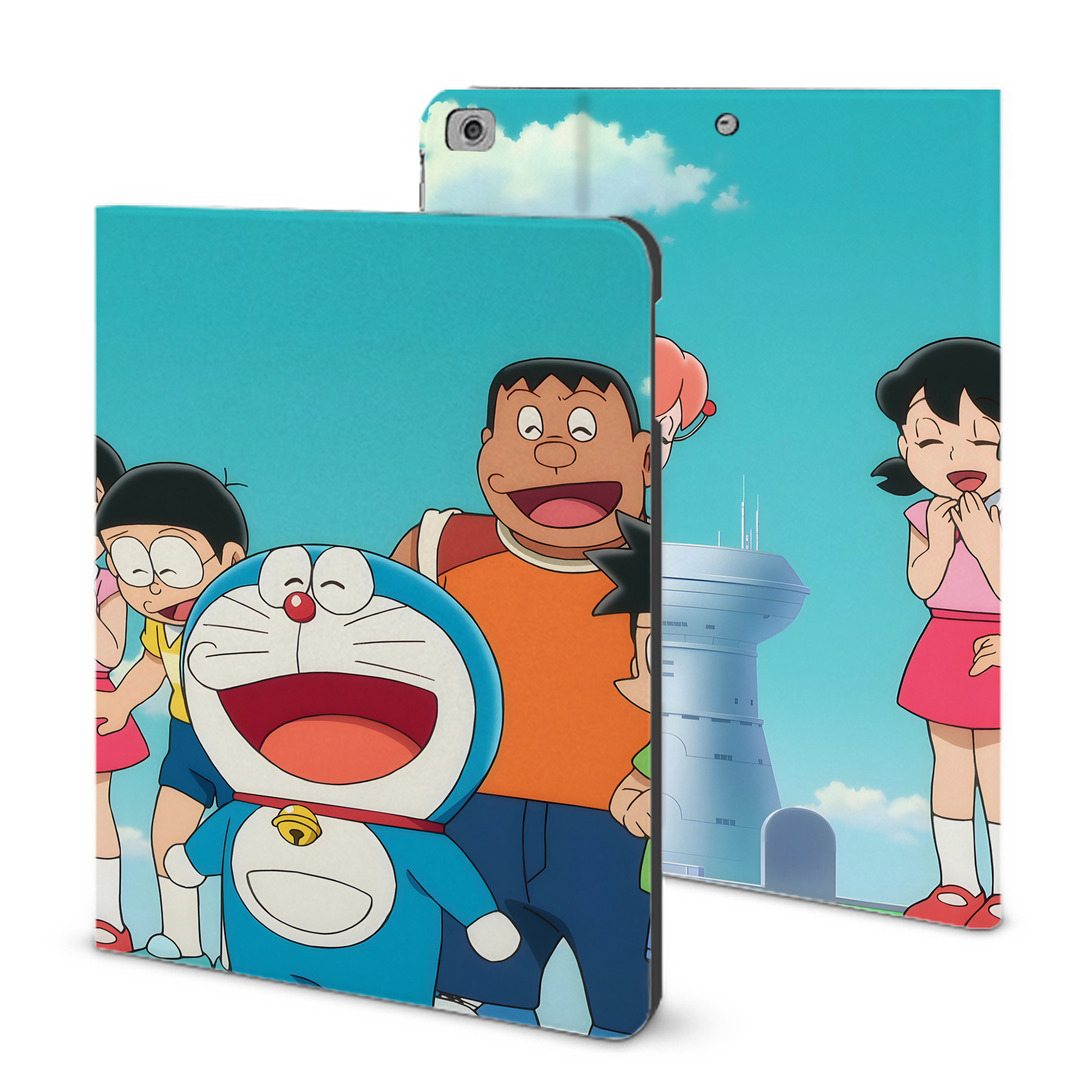 （画像用） ドラえもん Doraemon IPad ケース ブック型 PUレザー TPU 耐衝撃 軽量 薄型 ペン収納なし 全面保護 IPad 各モデル対応